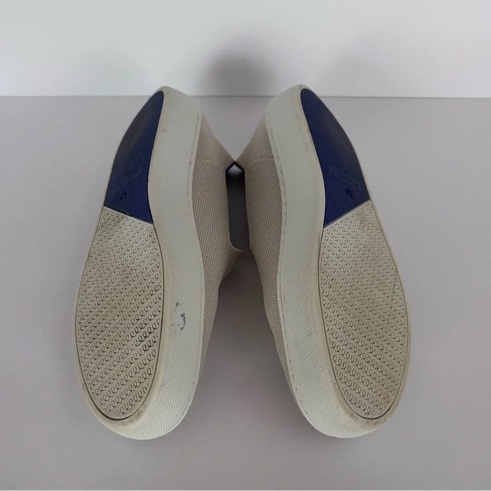Rothy’s The Original Slip-On Sneaker | 8.5 | Sand w/signature blue stripes - Picture 8 of 9